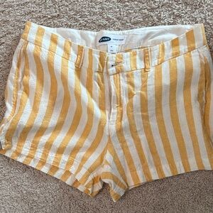 Old Navy Yellow and White Striped Women's Shorts